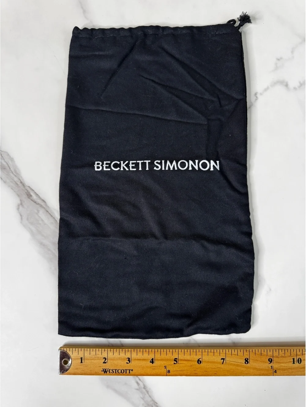 Beckett Simonon black cotton drawstring bag 14X8